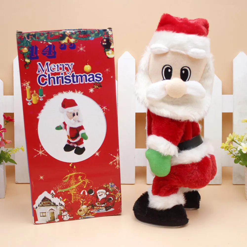 Dancing Santa Claus Musical Electric Twerk Singing Dancing Santa Clause hip shake Figure Twisted Hip Toys Xmas New Year Gift